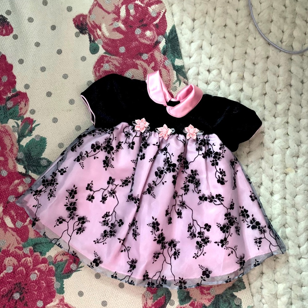Velvet and Tulle Embossed Dress
